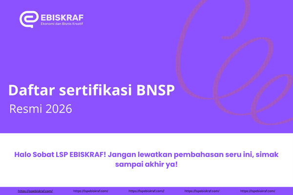 Daftar sertifikasi BNSP