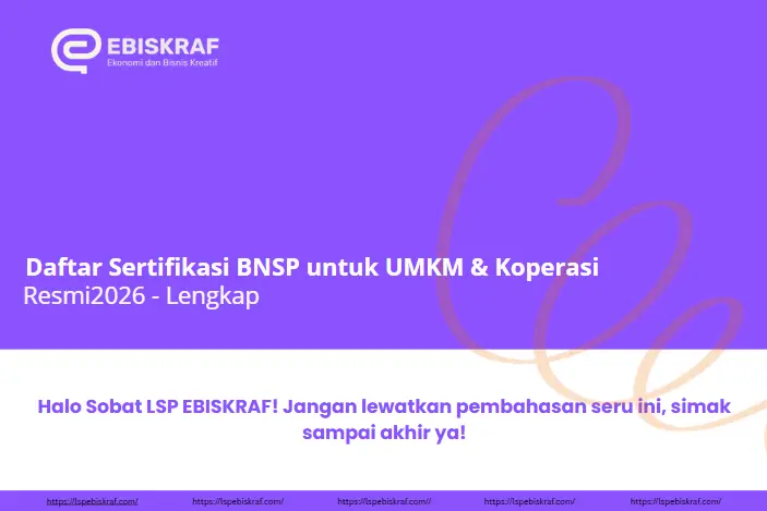 Daftar Sertifikasi BNSP untuk UMKM & Koperasi 2026 - Lengkap