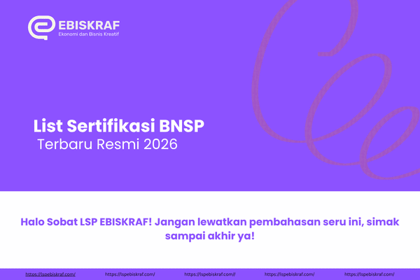 List Sertifikasi BNSP