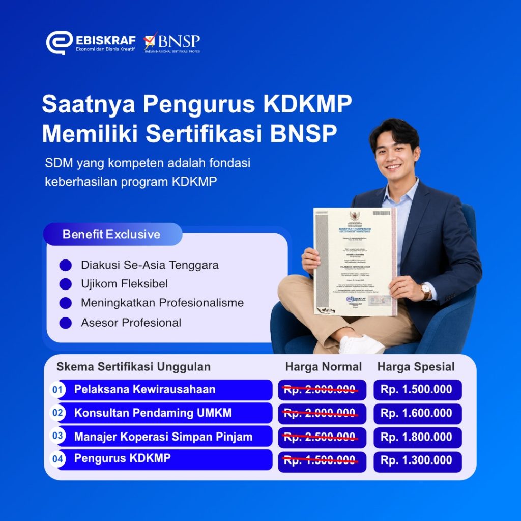Estimasi Biaya Pendaftaran Sertifikasi KDKMP BNSP 2026